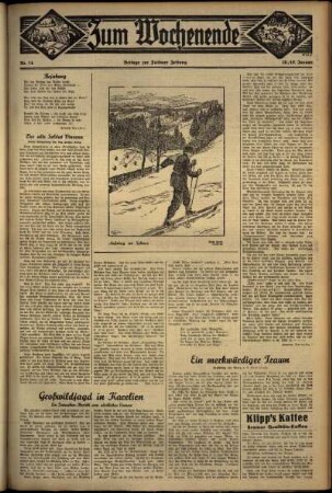 Zweite Ausgabe vom Sonntag, den 19. Januar 1936.