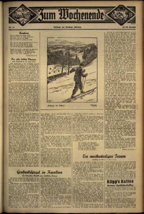 Zweite Ausgabe vom Sonntag, den 19. Januar 1936.