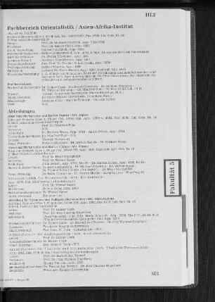 Fachbereich Orientalistik / Asien-Afrika-Institut