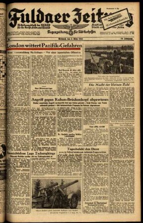 Ausgabe vom Mittwoch, den 03. März 1943.