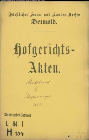 Herdebernd zu Meinberg gegen Jürgensmeier zu Fromhausen - Brautschatz