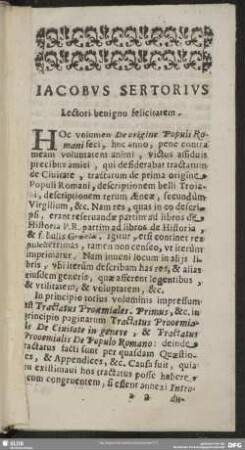 Jacobus Sertorius Lectori benigno felicitatem