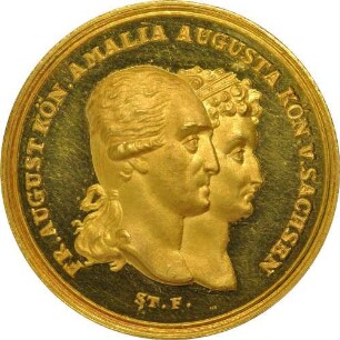 König Friedrich August I. - Goldene Hochzeit mit Königin Maria Amalie Auguste