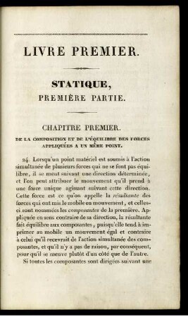 Livre Premier. Statique