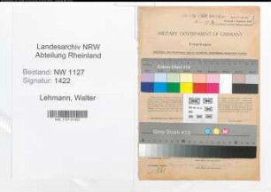 Entnazifizierung Walter Lehmann , geb. 03.09.1898 (Lehrer)