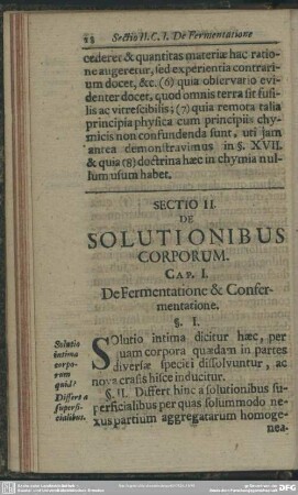 Sectio II. De Solutionibus Corporum