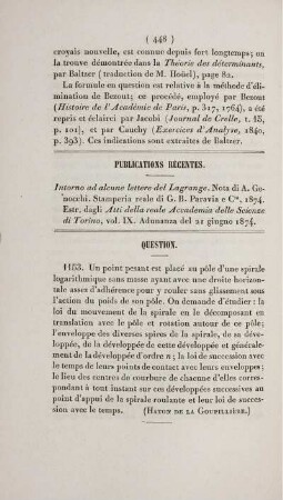 Publication récentes.
