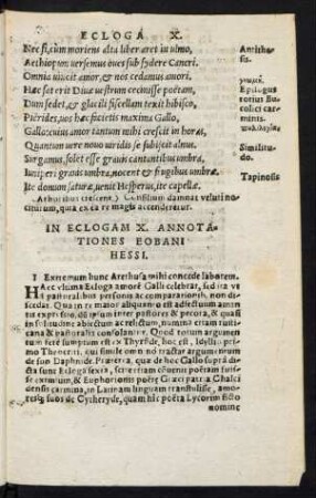 In Eclogam X. Annotationes Eobani Hessi.