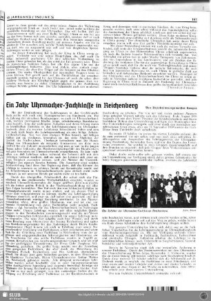 Ein Jahr Uhrmacher-Fachklasse in Reichenberg