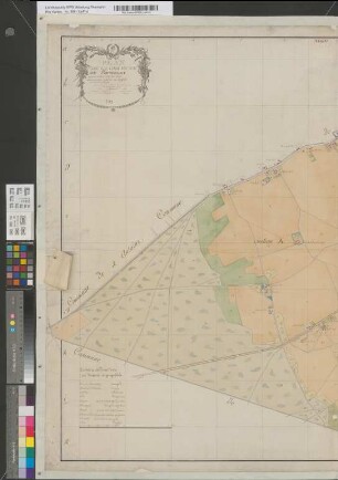 Plan de la Commune de Fischeln, Dép. de la Roer, Arr. com. de Krefeld, Canton d'Urdingen [Bezeichnung der Levé en execution de l'arrêté du gouvernement du 12 brumaire an 11, terminé le 10 brumaire an 13 [1804] Maubach, géomêtre en chef, Chavette, arpenteur
