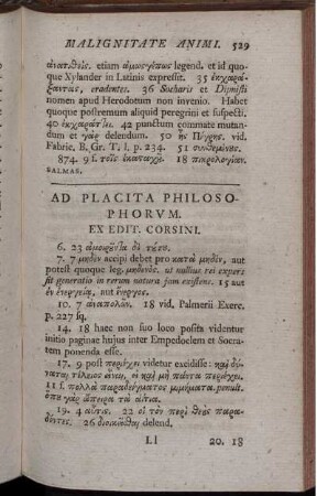 Ad Placita Philosophorvm. Ex Edit. Corsini.