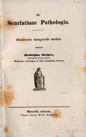 De scarlatinae pathologia : dissertatio inauguralis medica
