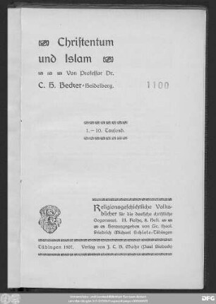 Christentum und Islam
