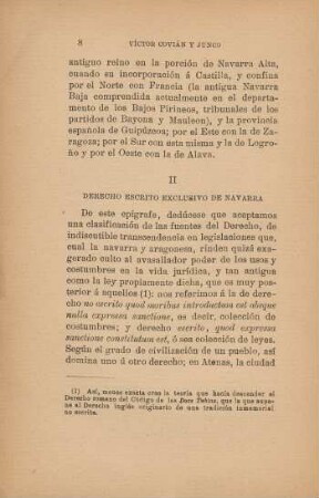II. - Derecho escrito exclusivo de Navarra