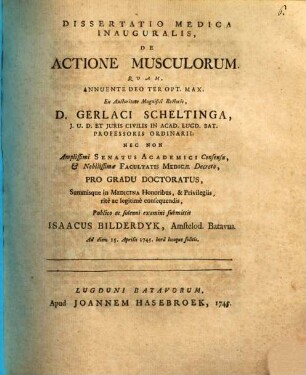 Diss. med. inaug. de actione musculorum