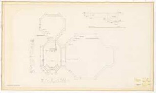 1. Kirche Christi Wissenschafter, Karlsruhe: Fundamente Kellergeschoss, Bankett 1:50
