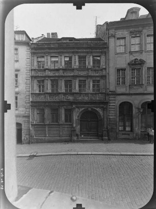 Görlitz-Altstadt, Neißstraße 29. Wohnhaus (Biblisches Haus, 1570). Straßenfront