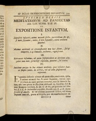 733-740, Spec. 613. De Expositione Infantum