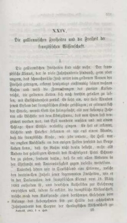 385-414 Die gallicanischen Freiheiten und die Freiheit der französischen Wissenschaft : I.