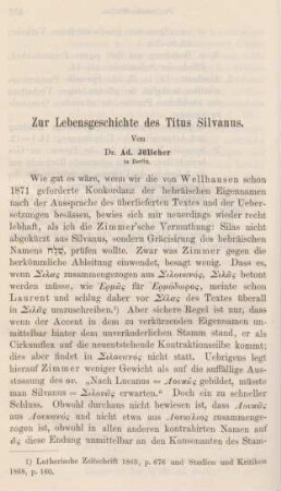 538-552 Zur Lebensgeschichte des Titus Silvanus