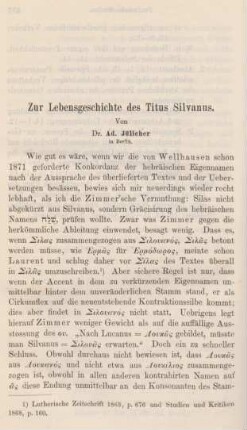 538-552 Zur Lebensgeschichte des Titus Silvanus