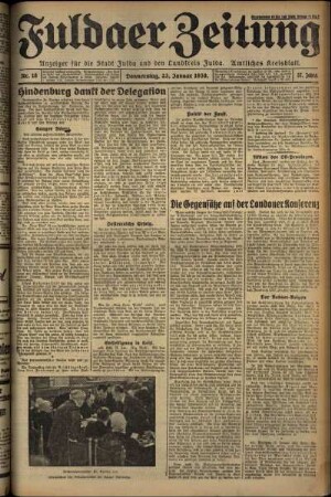 Ausgabe vom Donnerstag, den 23. Januar 1930.