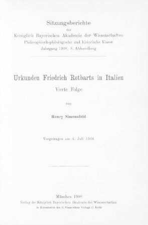 Urkunden Friedrich Rotbarts in Italien. 4