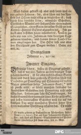 Zweyter Eingang.