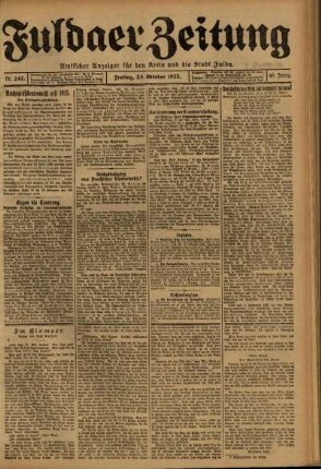 Ausgabe vom Freitag, den 20. Oktober 1922.