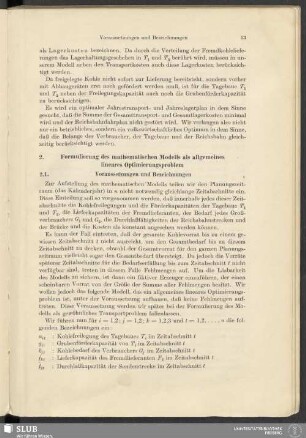 2. Formulierung des mathematischen Modells als allgemeines lineares Optimierungsproblem
