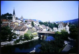 Baden: Altstadt mit Aare, von Osten