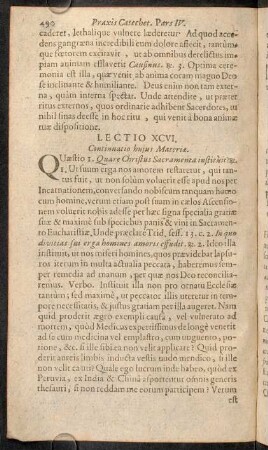 490-503, Lectio XCVI. Continuatio hujus Materiae. - Lectio XCVIII. De Baptismo.