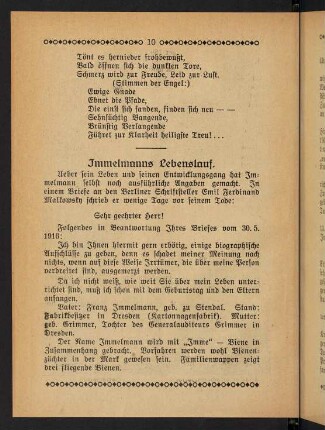 10-15, Immelmanns Lebenslauf