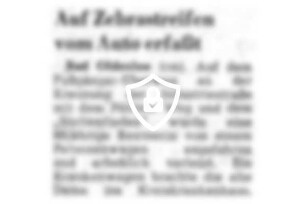 Auf Zebrastreifen vom Auto erfaßt