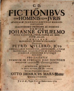 De fictionibus tam hominis quam iuris