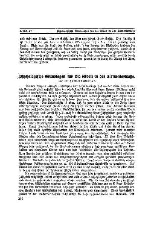 Psychologische Grundlagen für die Arbeit in der Elementarklasse
