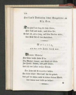 Hussan's Dedication seiner Kriegslieder an Aly Bey.