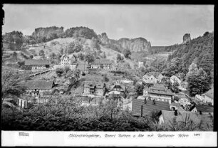 Kurort Rathen an der Elbe mit Rathener Felsen