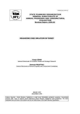 Measuring Core Inflation in Turkey