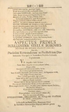 Aspectus primus.