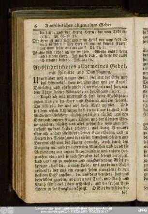 Ausführlicheres allgemeines Gebet, mit Fürbitte und Danksagung.