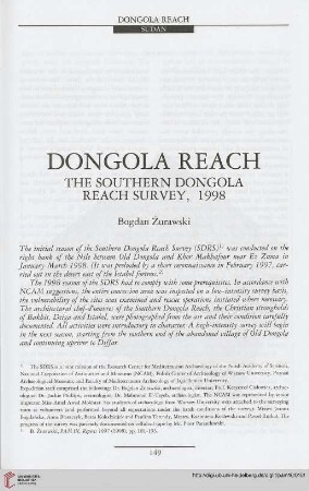 10: Dongola Reach : the southern Dongola Reach survey, 1998