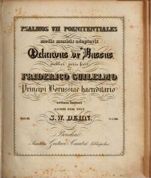 Psalmos VII poenitentiales : modis musicis adaptavit