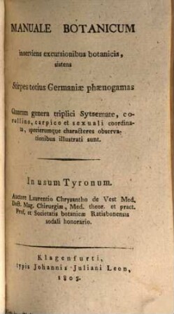 Manuale botanicum