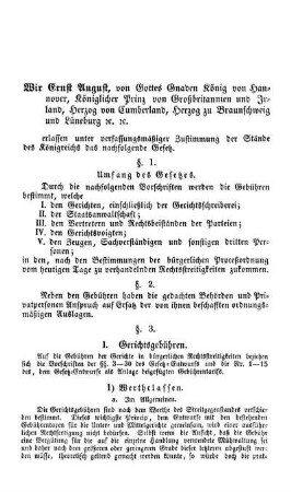I. Gerichtsgebühren