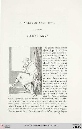 1: La Vierge de Manchester : Tableau de Michel Ange