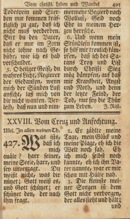 XXVIII. Vom Creuz und Anfechtung.