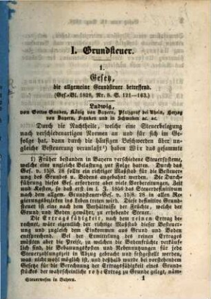 Das Steuerwesen im Königreiche Bayern nach den noch geltenden Gesetzen, Verordnungen und Erläuterungs-Rescripten : nebst Anmerkungen und Citaten. 1