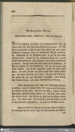 Sechszigster Brief. Salpetersaures Eisen, Wassereisen, Eisen mit Schwefel
