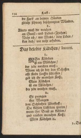Das belobte Kädchen/ Incerti.